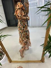 Mc 5762 kiremit Çiçekli Şifon