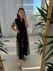 Dr 8013 Black Detailed Polin Shirt Dress