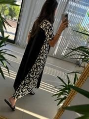 Dr 8013 Black Detailed Polin Shirt Dress