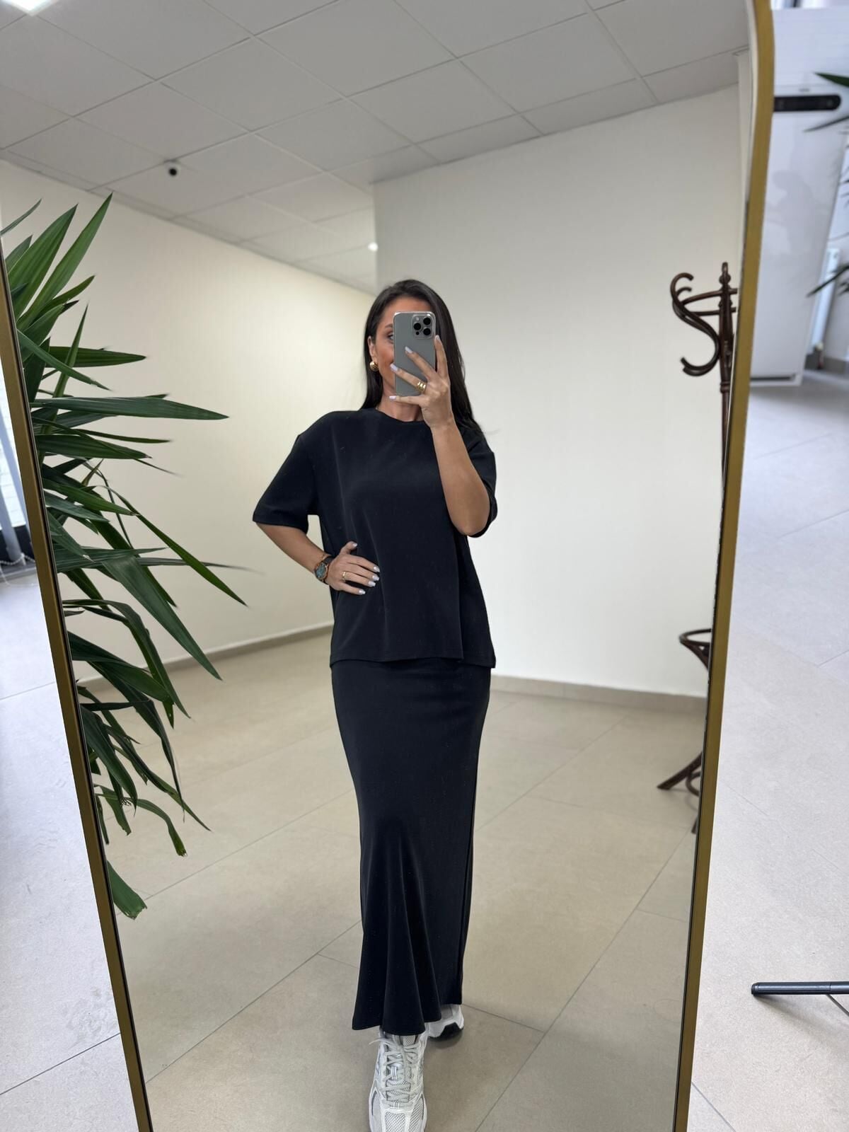 İv 25198 Modal Kalem Etekli Siyah Takım