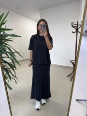 İv 25198 Modal Kalem Etekli Siyah Takım