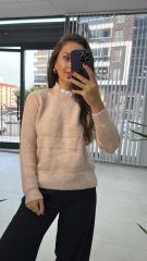Powder Knitwear with Collar Ruffle Detail