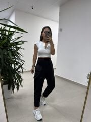 Dv 31887 Çıt Çıtlı Fitilli Beyaz Bluz