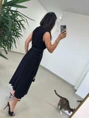 Kr 145 Ceket Yaka Tensel Siyah Elbise