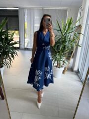 My 3776 Laci Çiçekli Bağlamalı Elbise