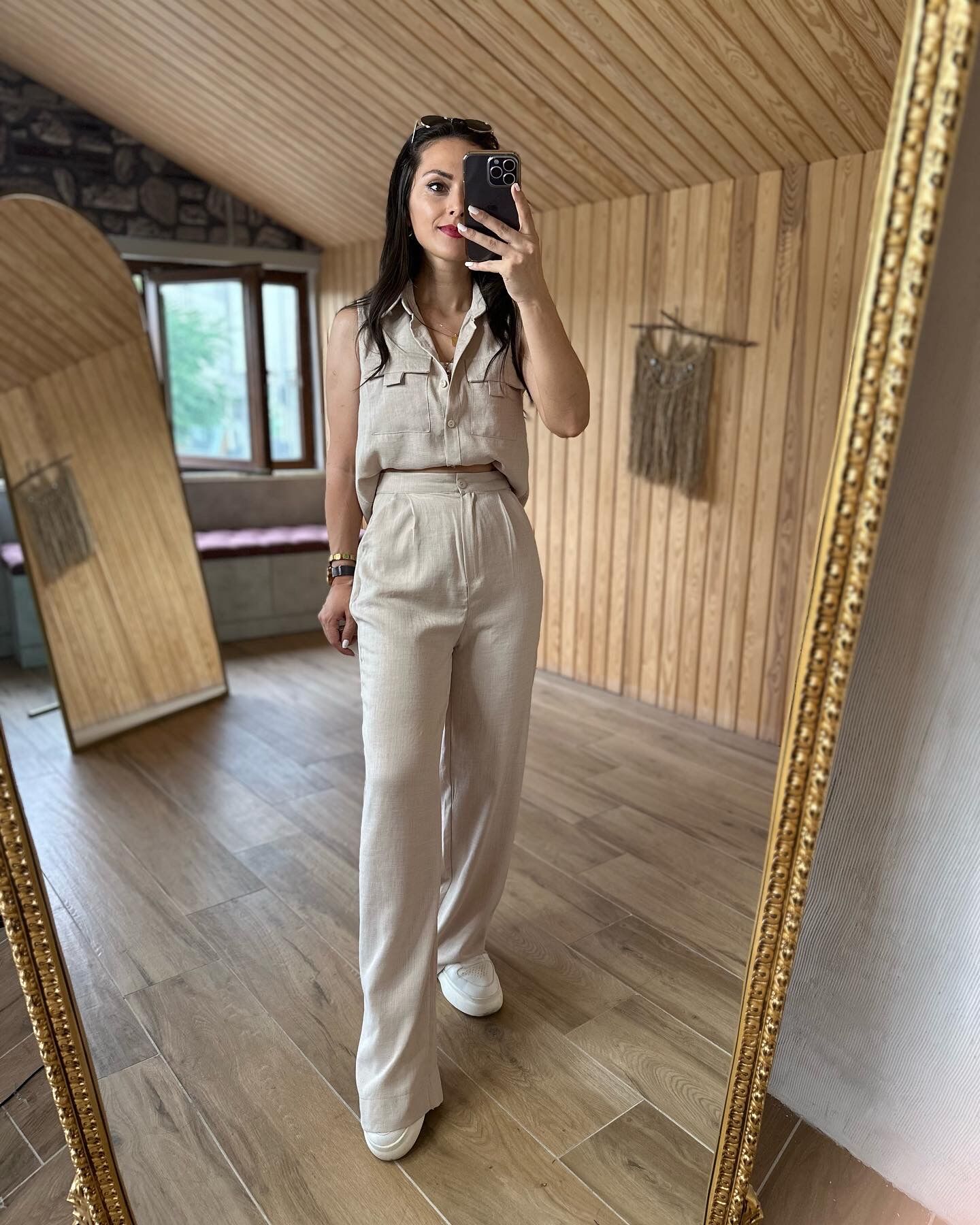 Art.Taş Yelekli Palazzo takım