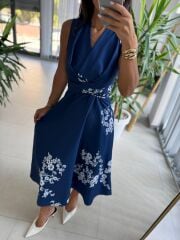 My 3776 Laci Çiçekli Bağlamalı Elbise