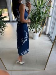 My 3776 Laci Çiçekli Bağlamalı Elbise
