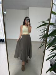 İv 26299 Modal Tensel Parça Dikişli Haki Etek