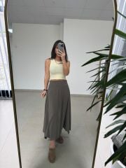 İv 26299 Modal Tensel Parça Dikişli Haki Etek