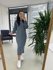 Sg Ant-Blue Soft Knitted Dress