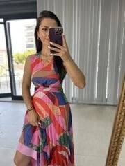 My 3243 Renk geçişli tasarım elbise