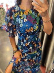 orj brand slit chiffon dress