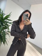 Mz 28840 Çıtçıt Detaylı A. Kahve Triko Takım