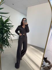 Mz 28840 Çıtçıt Detaylı A. Kahve Triko Takım