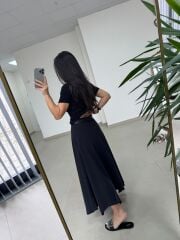 İv 26299 Modal Tensel Parça Dikişli Siyah Etek