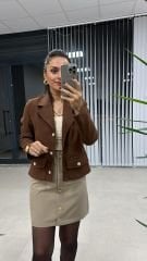 Gold Düğmeli Taş Etek