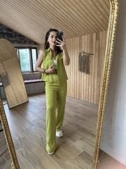 Art.Yeşil yelekli Palazzo takım