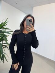 Mz 28840 Çıtçıt Detaylı Siyah Triko Takım