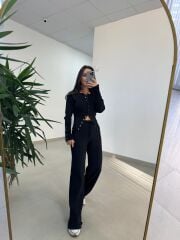 Mz 28840 Çıtçıt Detaylı Siyah Triko Takım