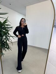 Mz 28840 Çıtçıt Detaylı Siyah Triko Takım