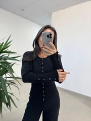 Mz 28840 Çıtçıt Detaylı Siyah Triko Takım