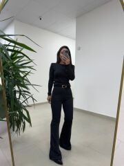 Bb 30585 Siyah Kaşkorse Simli Triko Takım