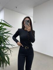 Bb 30585 Siyah Kaşkorse Simli Triko Takım