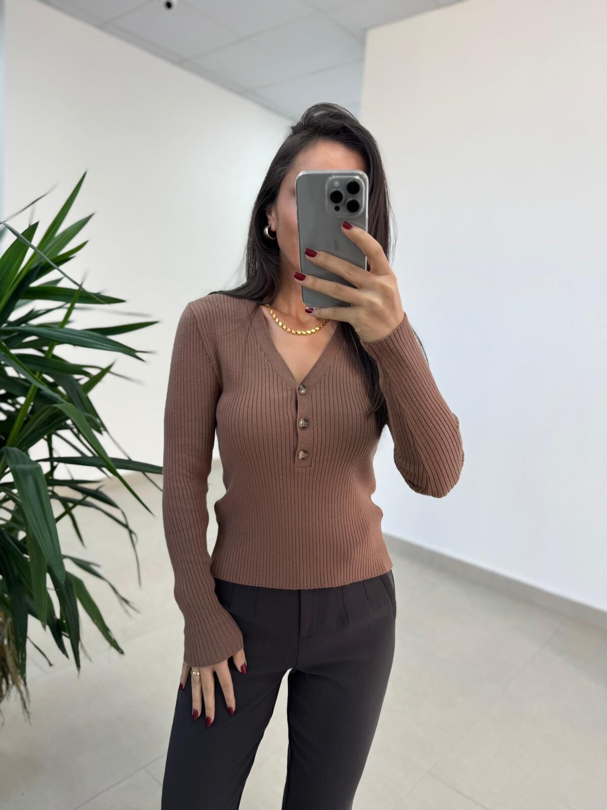 Ml 083 Camel Yumoş Triko Kazak