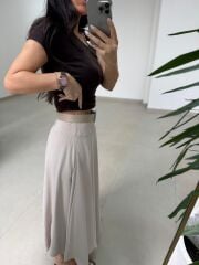 İv 26299 Modal Tensel Parça Dikişli Taş Etek