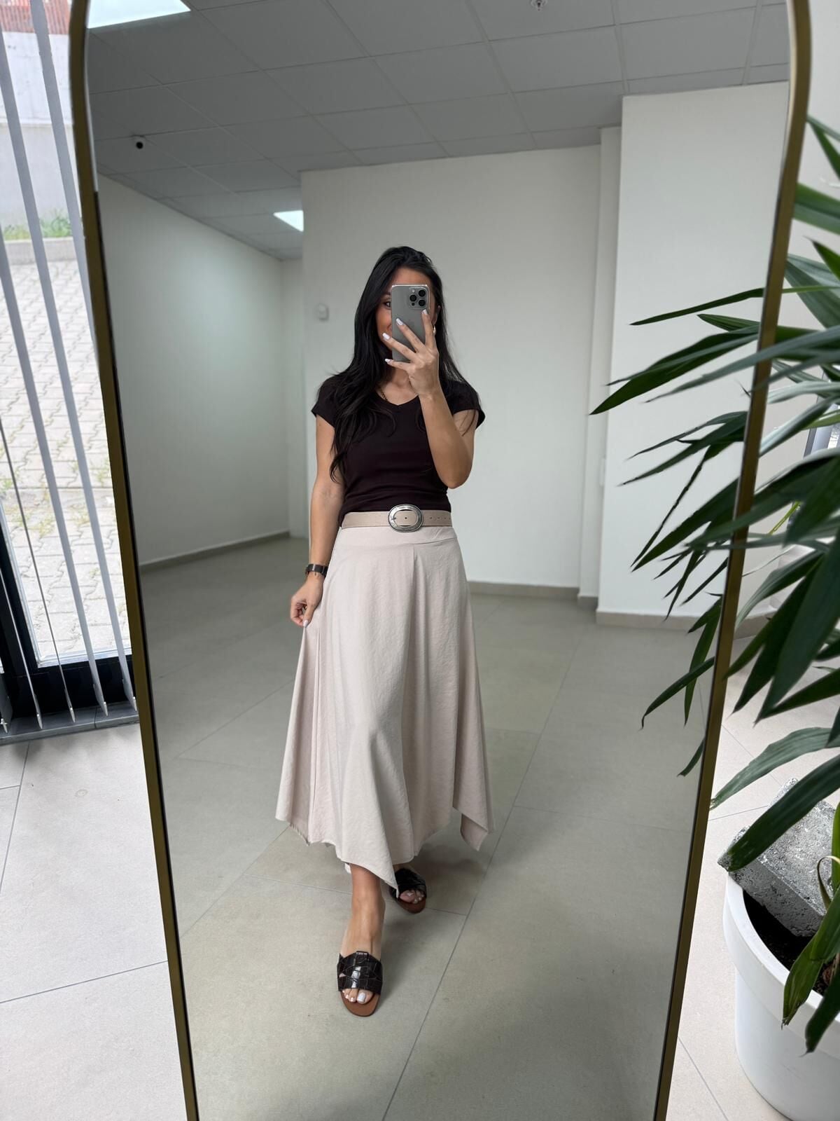 İv 26299 Modal Tensel Parça Dikişli Taş Etek