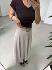 İv 26299 Modal Tensel Parça Dikişli Taş Etek