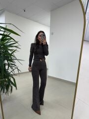 Bb 30585 Kahve Kaşkorse Simli Triko Takım