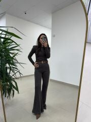 Bb 30585 Kahve Kaşkorse Simli Triko Takım