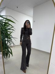 Bb 30585 Kahve Kaşkorse Simli Triko Takım