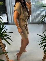 Mc 5870 Floss Linen Mink Shirt Dress
