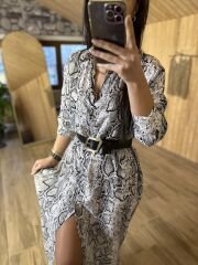 Snake kemerli gömlek elbise