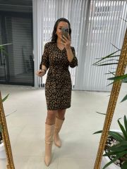 Mc Brown Leo-Strickkleid mit Gürtel