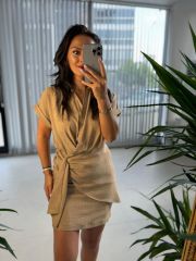 Mc 5870 Floss Linen Mink Shirt Dress