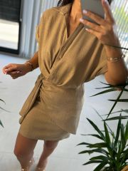 Mc 5870 Floss Linen Mink Shirt Dress