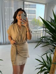 Mc 5870 Floss Linen Mink Shirt Dress