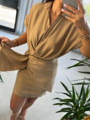 Mc 5870 Floss Linen Mink Shirt Dress
