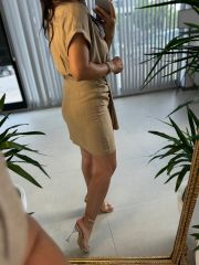 Mc 5870 Floss Linen Mink Shirt Dress