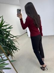 Ml 083 Bordo Yumoş Triko Kazak