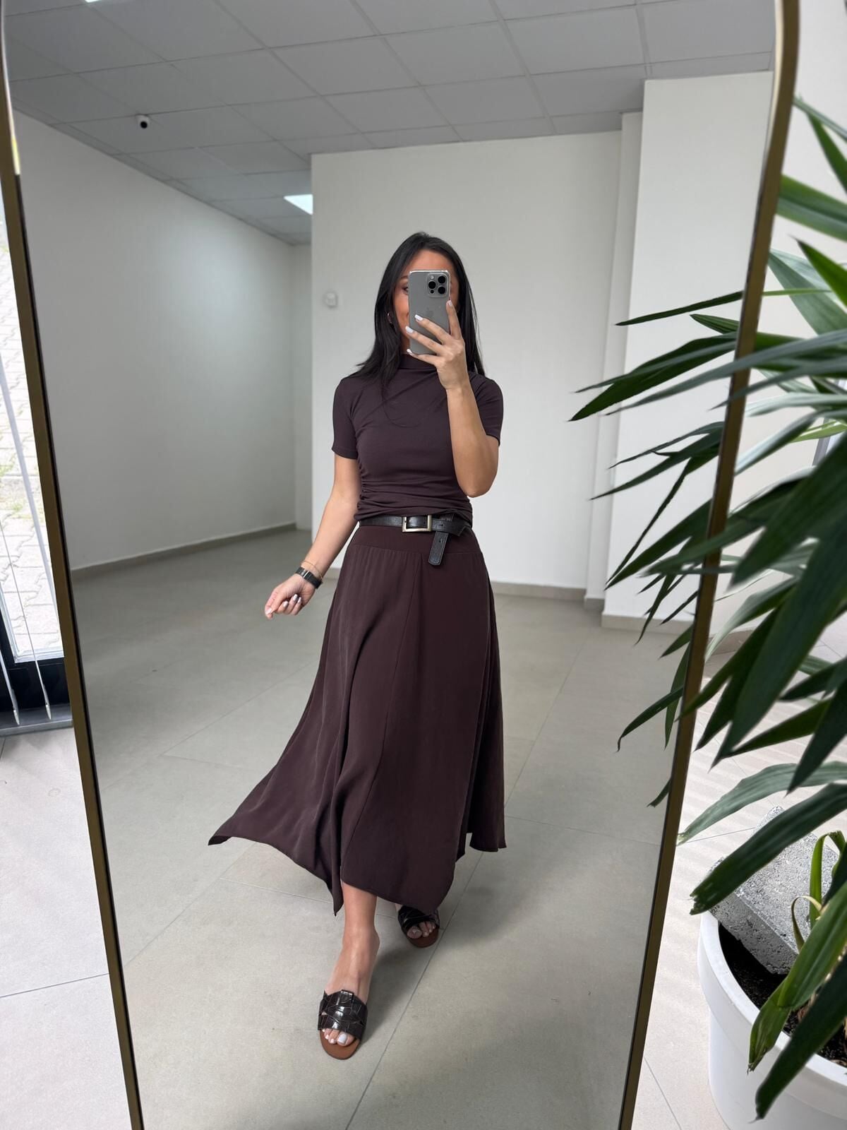 İv 26299 Modal Tensel Parça Dikişli A. Kahve Etek