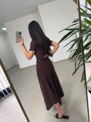 İv 26299 Modal Tensel Parça Dikişli A. Kahve Etek