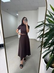 İv 26299 Modal Tensel Parça Dikişli A. Kahve Etek