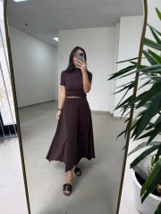 İv 26299 Modal Tensel Parça Dikişli A. Kahve Etek