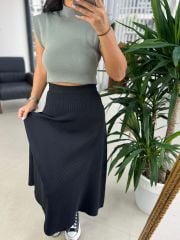 Sg Yarım Balıkçı Mint Yeşili Triko Bluz