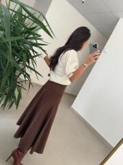 Orj. Marka Balon Kol Yumoş Krem Kazak